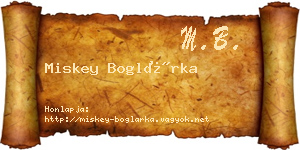Miskey Boglárka névjegykártya